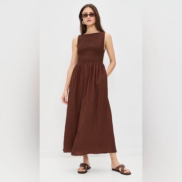 Hill House Dresses & Skirts - NWT Hill House Home Cosima Dress in Chocolate Seersucker TikTok Fave size L